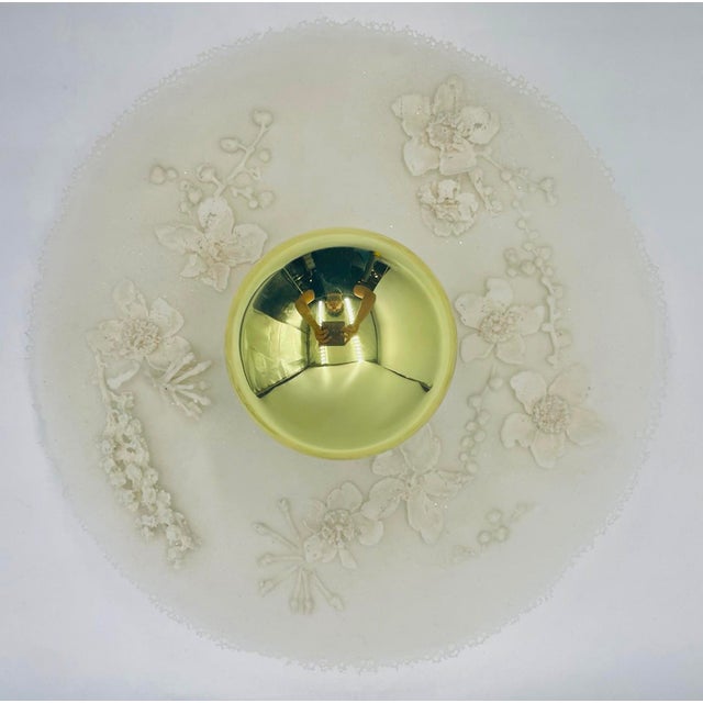 2020s Luca for Fermaluce Cream Resin Brass Flush Mount Light, Italy 2022, Labeled For Sale - Image 5 of 17