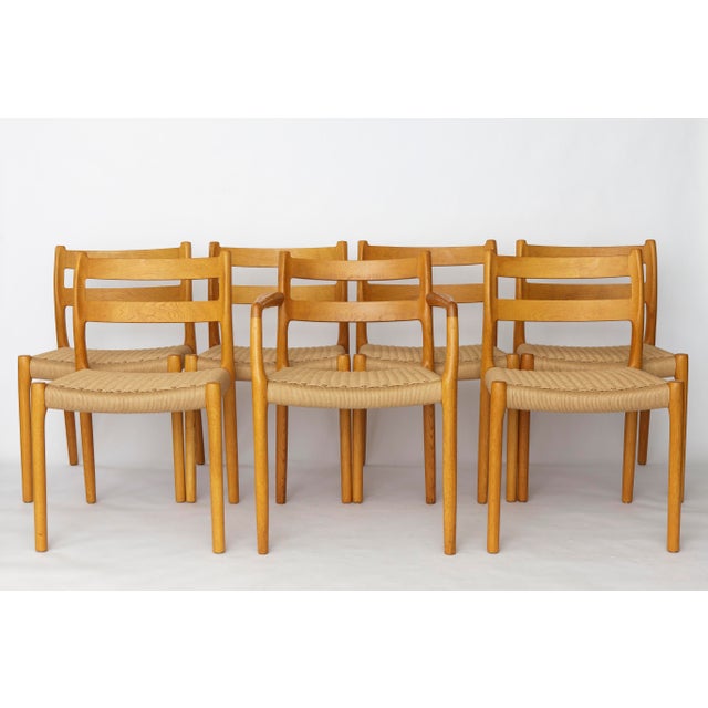 Wood Model 84 Dining Chairs in Oak by Niels Otto Møller for J.L. Møllers, Set of 6 For Sale - Image 7 of 11