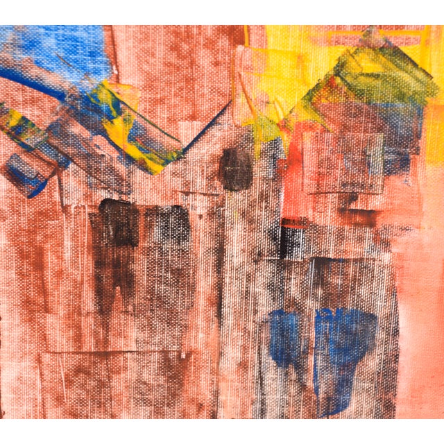 Abstracted Figurative and Stone in Acrylic on Textured Paper Abstracted cityscape by California-based artist Ricardo de...