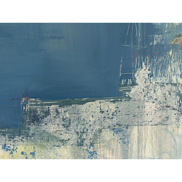 "River Moss" Blue & Green Abstract Painting, Large Neutral Contemporary Painting by JTS For Sale - Image 4 of 13