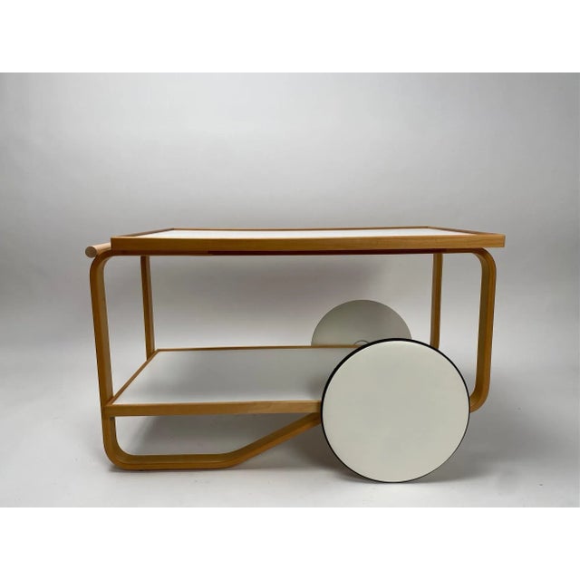 Wood Serving Trolley 901 by Alvar Aalto for Artek Finland, 1960s For Sale - Image 7 of 8