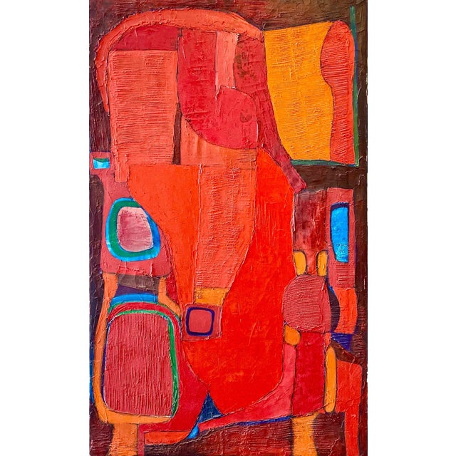 Abstract Angel Ponce de Leon, Large Abstract Biomorphic Spanish Bold Modern Oil Painting Angel Ponce de Leon, 1966 For Sale - Image 3 of 8
