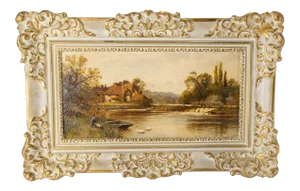 English Country Oil Painting on Canvas a.a. Glendening Sr