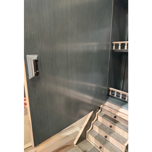 2020s Jonathan Charles Alnwick European Style Whitewashed Bureau Secretary Bookcase For Sale - Image 5 of 11