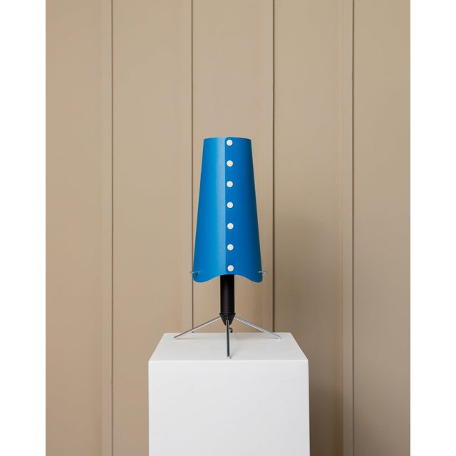 Vintage Blue Table Lamp, 1980s For Sale - Image 5 of 11