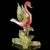Beautiful and large, vintage Murano hand blown deep pink over white, and gold flecks Italian art glass bird sculpture. The...