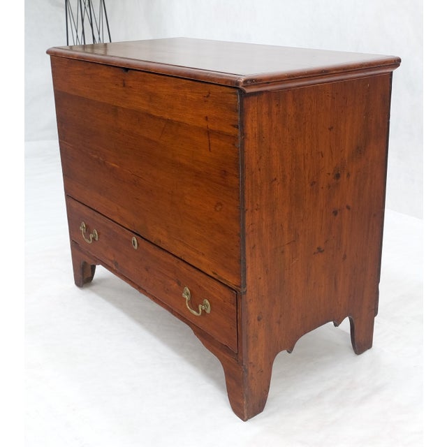 Solid Cherry Bottom Dovetails Drawer Brass Hardware Hope Chest Cabinet Patina For Sale - Image 10 of 12