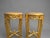French 1950s Artisan Louis XVI Gold Beech Marble Side Tables-Pair For Sale - Image 3 of 12