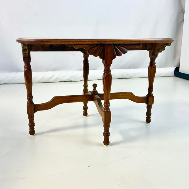 Mid 20th Century Early 20th C Antique Edwardian Chippendale English Pine Side Table, Hand Carved & Turned. For Sale - Image 5 of 16