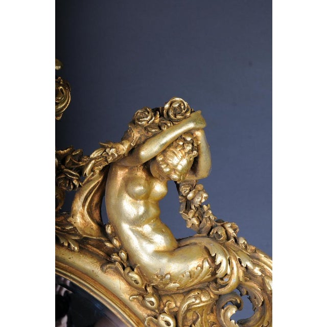 Large Gilded Wall Mirror in Style of F. Linke, Paris For Sale - Image 5 of 18