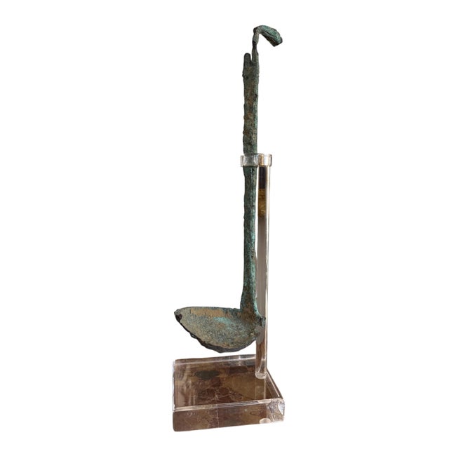 Italian Etruscan Bronze Simpulum Ceremonial Ladle W/ Handle Italy, Circa 6th Century Bce For Sale - Image 3 of 10