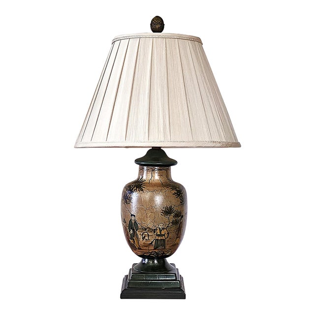John Richard Japanese Satsuma Hand-Painted Ceramic Table Lamp With Scenic Motif For Sale