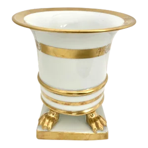 1940 Rare Handpainted Herend Lion / Clawed Feet Vase With Gold Decor