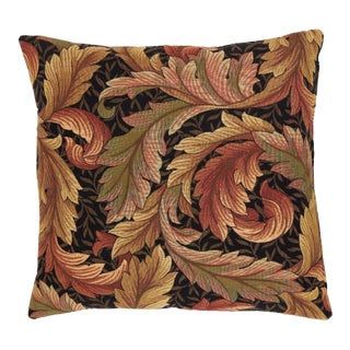 Acanthus & Lily Autumn Tapestry Cushion With Feather Filler - 55x55cm (22"x22") For Sale