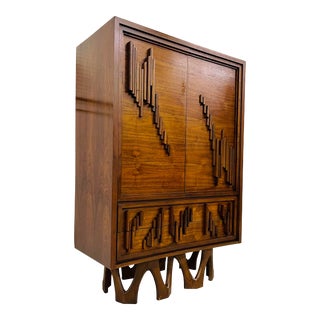 Mid-Century Brutalist Walnut Gentleman’s Chest For Sale