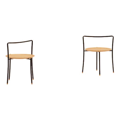 Handle Side Tables, 1980s, Set of 2 For Sale