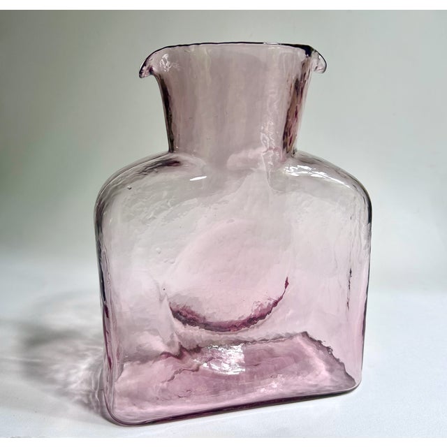 Mid-Century Modern 1950s Blenko Orchid Double Spout Water Bottle For Sale - Image 3 of 17