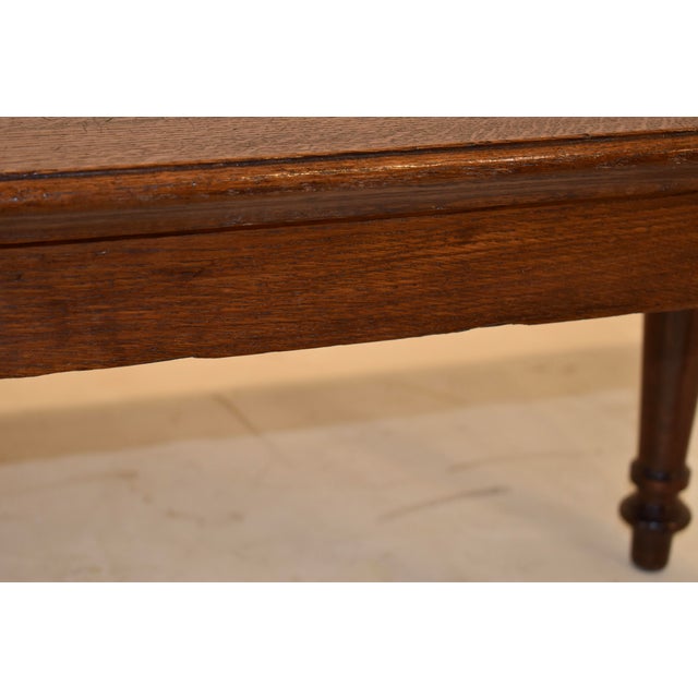 Brown 19th Century English Oak Bench With Turned Legs For Sale - Image 8 of 10
