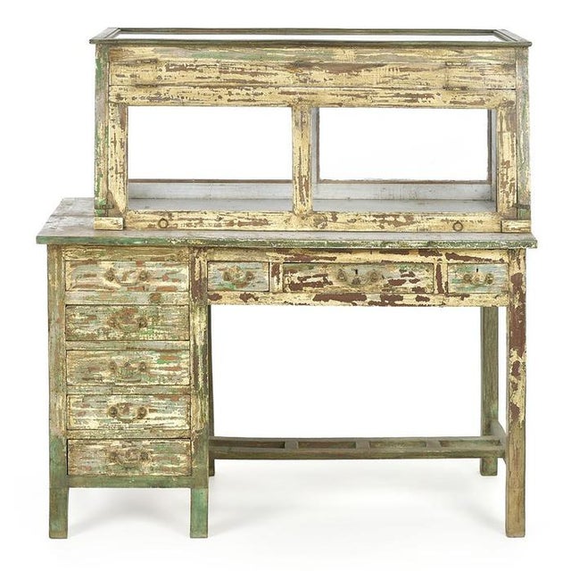 Wood Desk with Display For Sale - Image 10 of 10