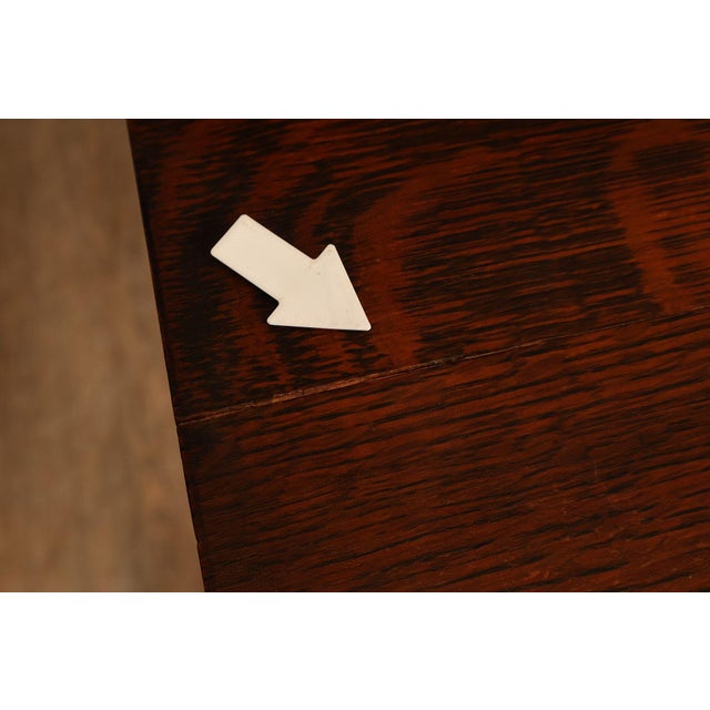 Antique Arts And Crafts Style Solid Oak Console Table With Drawer For Sale - Image 18 of 18