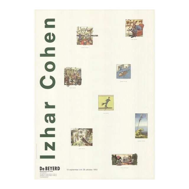 1992 Izhar Cohen 'De Beyerd' Contemporary Green,White Offset Lithograph For Sale