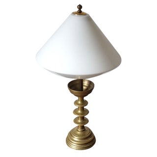 Art Nouveau Empire Brass Table Lamp, 1890s For Sale