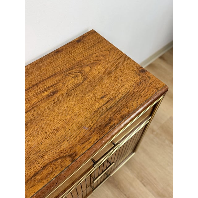 Vintage MCM Bassett Nine Drawer Fluted Dresser Brass Pulls and Trim Mid Century For Sale - Image 10 of 15