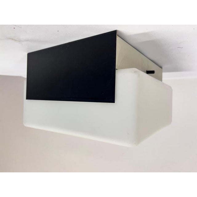 Mid-Century Flush Mounts in Glass and Metal, Czechoslovakia, 1970s, Set of 2 For Sale - Image 6 of 9