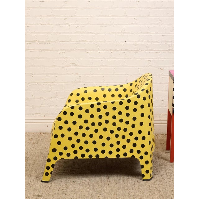 Mid 20th Century Mid 20th Century Yellow Black Dot Chair For Sale - Image 5 of 12