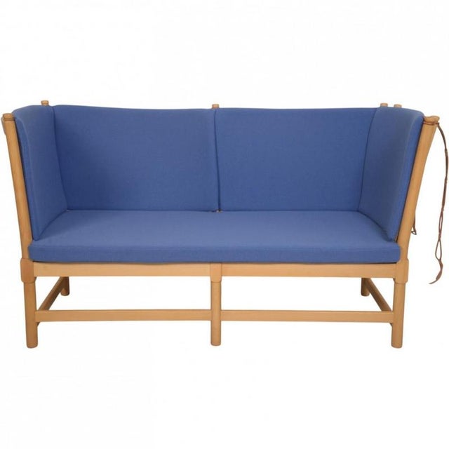 Spokeback Sofa in Blue Fabric by Børge Mogensen, 1994 For Sale - Image 17 of 17