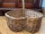 Wood Large Antique Heart-Shaped Bamboo Basket With Handle For Sale - Image 7 of 10