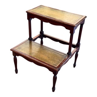 19th Century Mahogany Library Steps For Sale