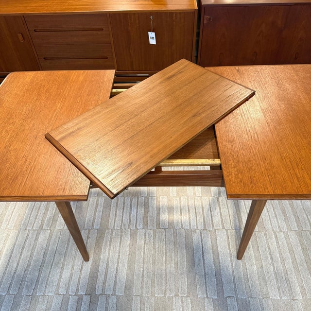 Mid-Century Modern Mid 20th Century Danish Modern Dining Table With Leaf For Sale - Image 3 of 5