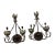 Silver-Leaf and Copper Tone Metal Two Arms Wall Sconces - Set of 2 For Sale