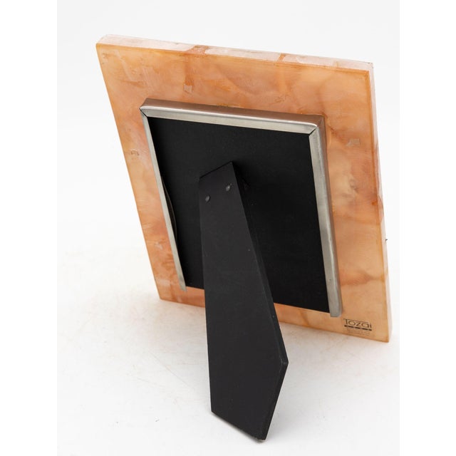 2010s Genuine Pink Quartz/Glass 5” X 7" Photo Frame by Tozai Home, 2015 For Sale - Image 5 of 8