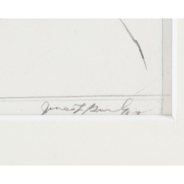 1960s James L. Bruch 1960s “The Bored Reader” Graphite Drawing For Sale - Image 5 of 8