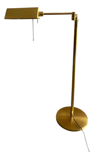 Vintage Brass Bankers Floor Lamp with Articulated Arm, 1960s