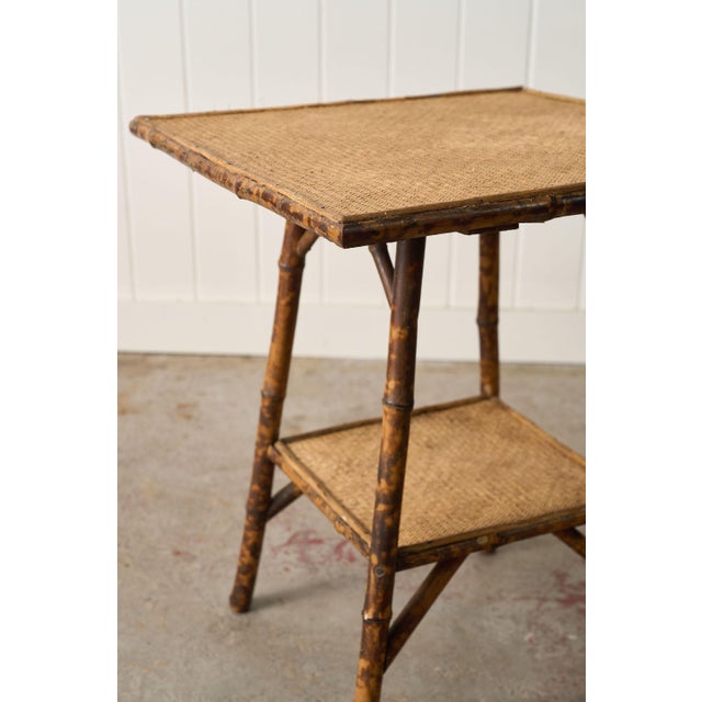 19th Century Tortoise Bamboo Two-Tiered Table For Sale In Charleston - Image 6 of 11