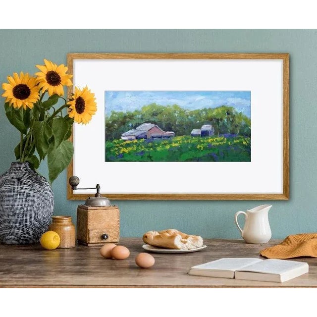Contemporary Sunflower Farm, Woodland California Oil Painting For Sale - Image 3 of 7