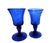 Mid 20th Century Vintage Blown Glass Cordials Cobalt Blue - a Pair For Sale - Image 5 of 8