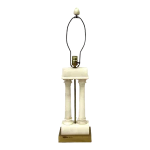 Early 20th Century Italian Alabaster Table Lamp With Columns