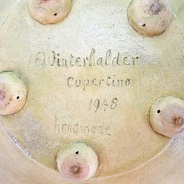 Ceramic Erwin Winterhalder 1948 Cupertino California Footed Ceramic Centerpiece For Sale - Image 7 of 7