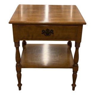 Ethan Allen Heirloom Nutmeg Maple Colonial Early American Nightstand For Sale