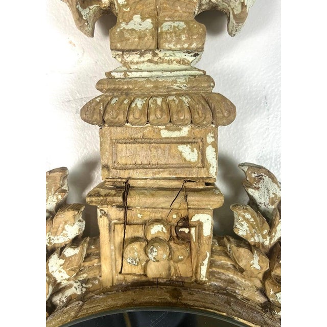19th Century 19th Century French Rococo Wall Mirror, Hand-Carved Wood, Distressed For Sale - Image 5 of 17
