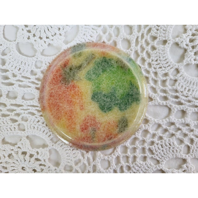 1960s 1960s Mod Floral Plastic Coasters - Set of 6 For Sale - Image 5 of 7