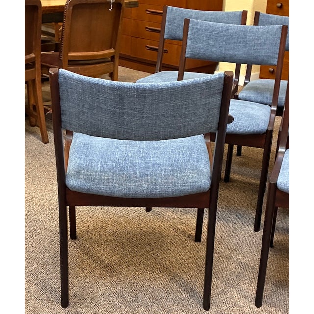 Set of Ten Danish Modern Mahogany Framed Dining Chairs by Andels-Möbel-Magasinet, Denmark c.1960 For Sale - Image 10 of 11