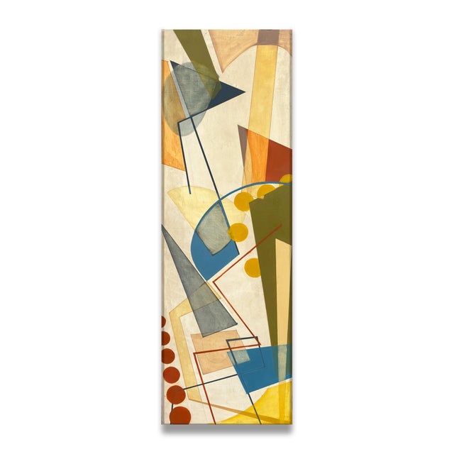 The Moment Before We Started Was My Favorite Moment by Amy Hutcheson | Oil on wood cradle abstract shapes and colors For Sale