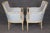 Early 20th Century Pair French Louis XV Style Blue Upholstered Bergères Chairs Attr to Jansen For Sale - Image 5 of 17