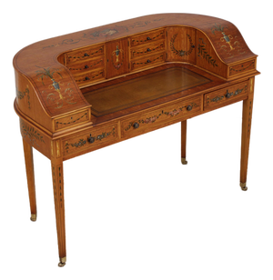 Vintage Edwardian Satinwood Painted Carlton House Desk