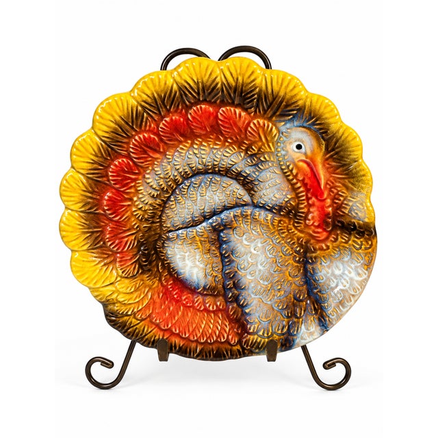 Farmhouse Harvest Turkey Salad Plate For Sale - Image 3 of 4